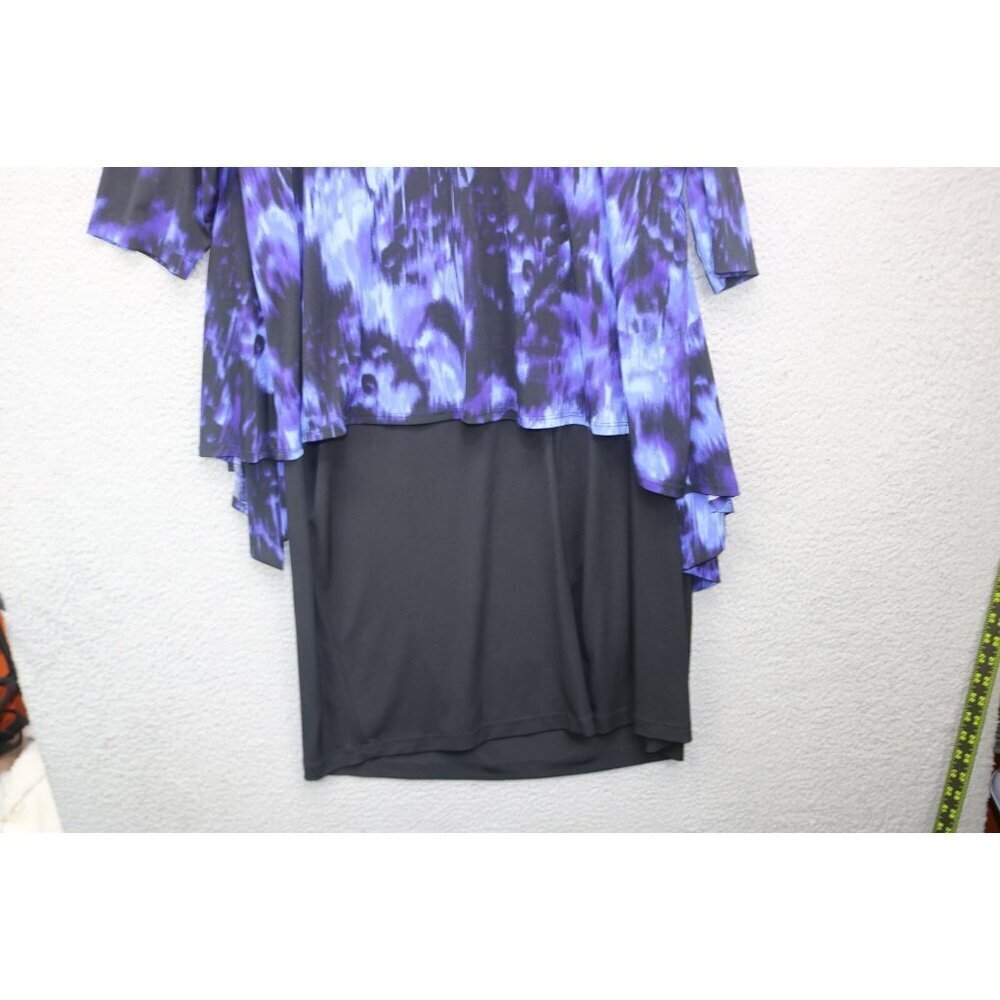 Connected Black Silky Cowl Neck Midi Dress w/Attached Cardigan-Size 20W-Church - Picture 9 of 9